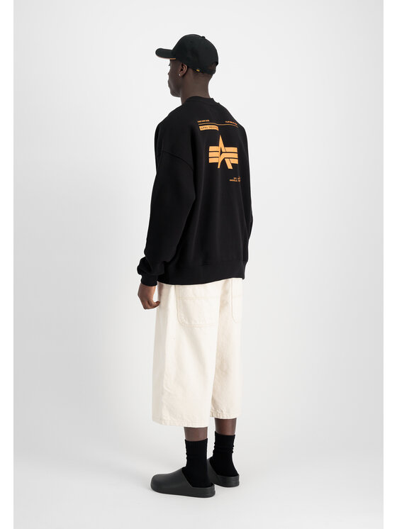 Alpha Industries Alpha Industries Bluza Logo Backprint Sweatshirt Czarny Relaxed Fit