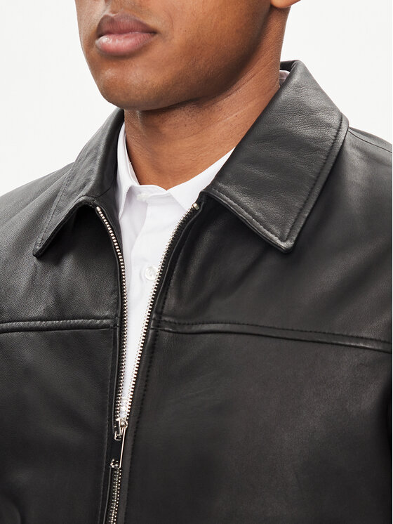 Serge Pariente Serge Pariente Geacă de piele Amos Negru Regular Fit
