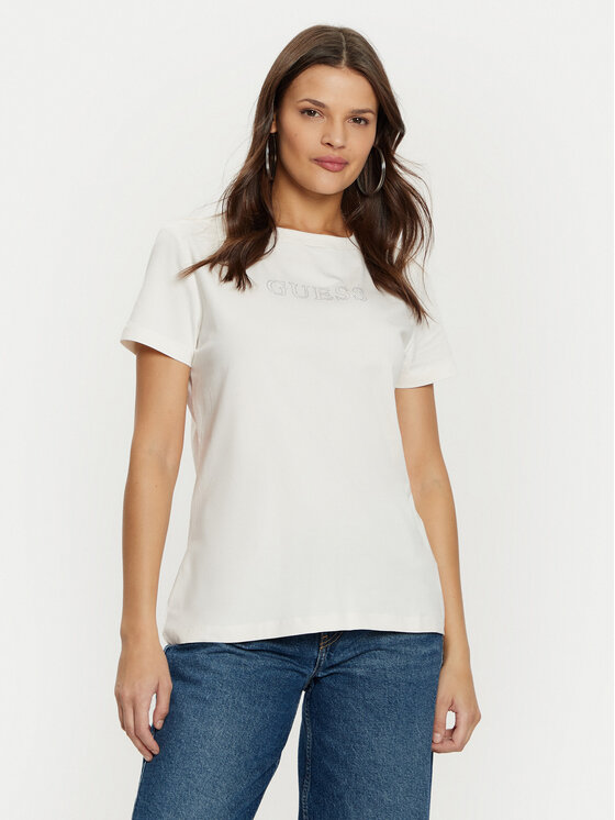 Női Póló Guess, Méret: XS, Ekru, V3BI11 J1314