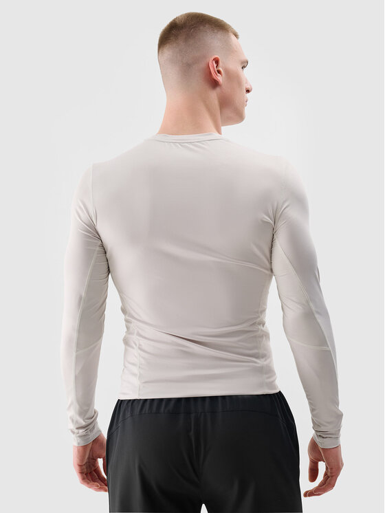 4F 4F Koszulka techniczna BASIC+ Kremowy Slim Fit