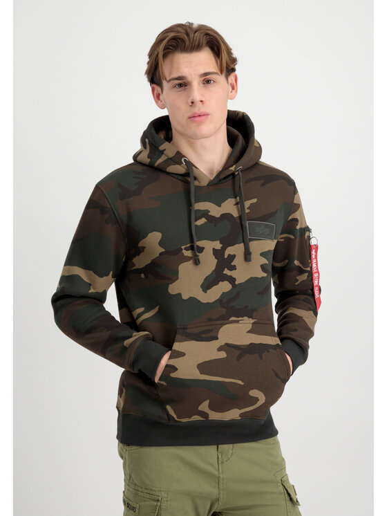 Alpha Industries Alpha Industries Bluza Backprint Camo Hoodie Khaki Regular Fit