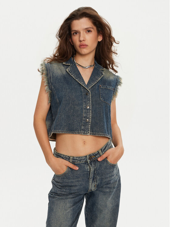 One Teaspoon One Teaspoon Mellény 26512 Kék Relaxed Fit