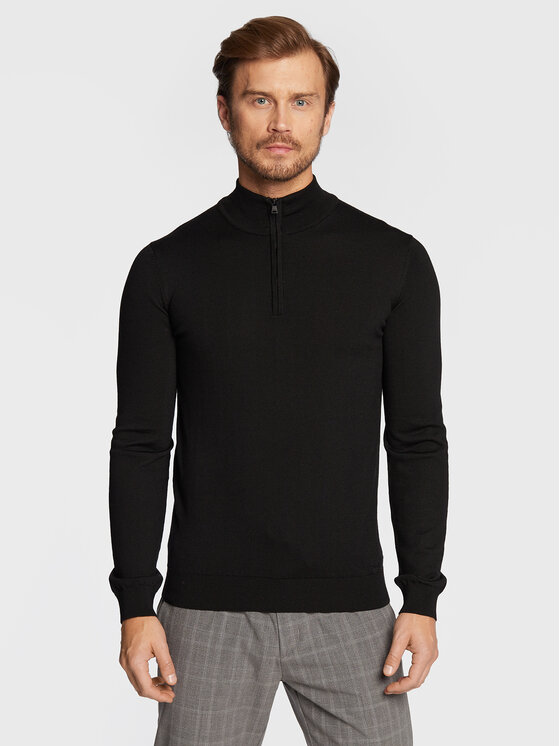 HUGO Hugo Pulover San Quirin-M 50474175 Črna Regular Fit