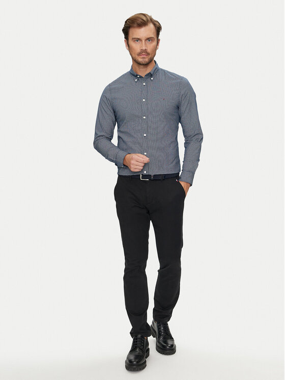 Tommy Hilfiger Tommy Hilfiger Camicia Micro Foulard MW0MW35813 Blu scuro Slim Fit