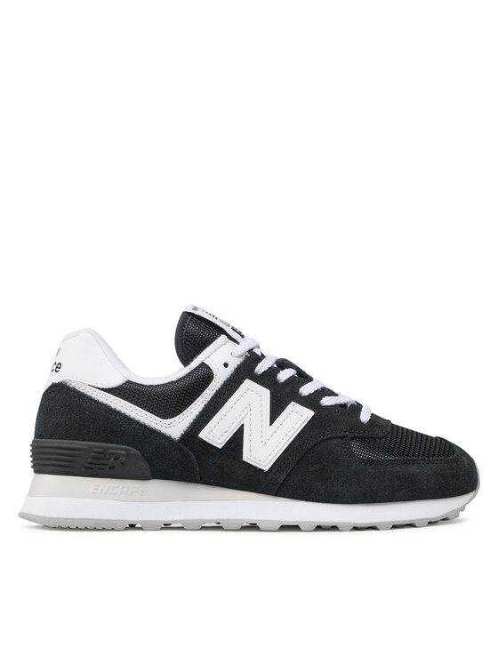 white new balance with black n