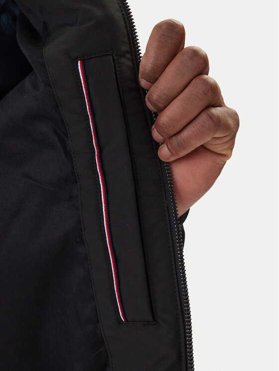 Tommy Hilfiger Tommy Hilfiger Bunda pro přechodné období Harrington MW0MW37647 Černá Regular Fit