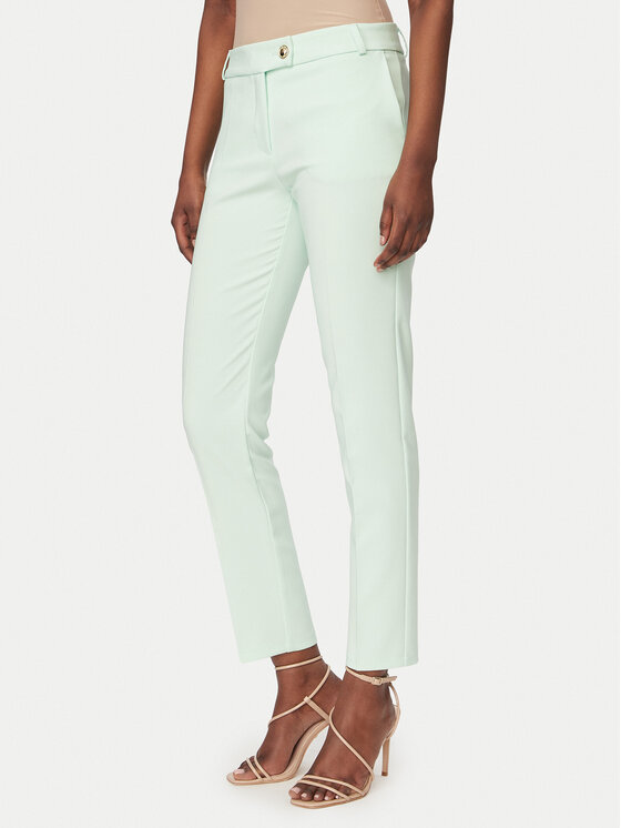 Rinascimento Rinascimento Medžiaginės kelnės CFC0128638003 Žalia Slim Fit