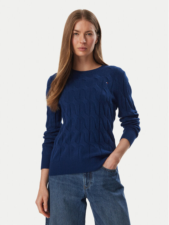 Tommy Hilfiger Tommy Hilfiger Džemper WW0WW43586 Tamnoplava Regular Fit
