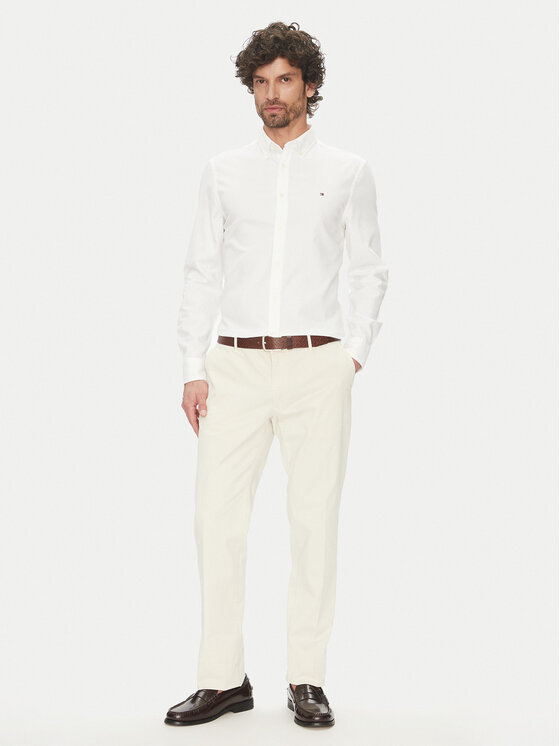 Tommy Hilfiger Tommy Hilfiger Πουκάμισο MW0MW38556 Λευκό Slim Fit