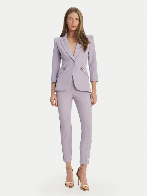 Elisabetta Franchi Elisabetta Franchi Kalhoty z materiálu PA-170-61E2-V290 Fialová Regular Fit