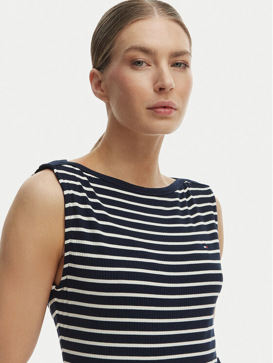 Tommy Hilfiger Tommy Hilfiger Kleid für den Alltag WW0WW49311 Dunkelblau Slim Fit