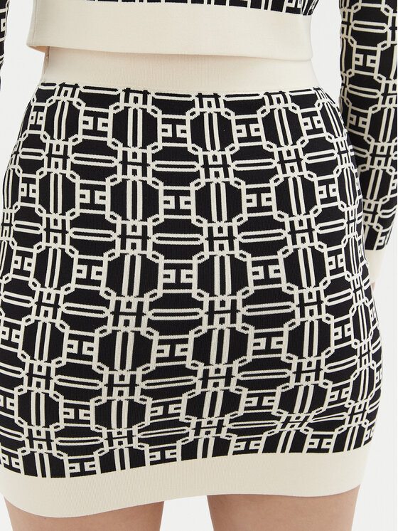 Elisabetta Franchi Elisabetta Franchi Fustă mini GK-04B-47E2-V260 Negru Slim Fit