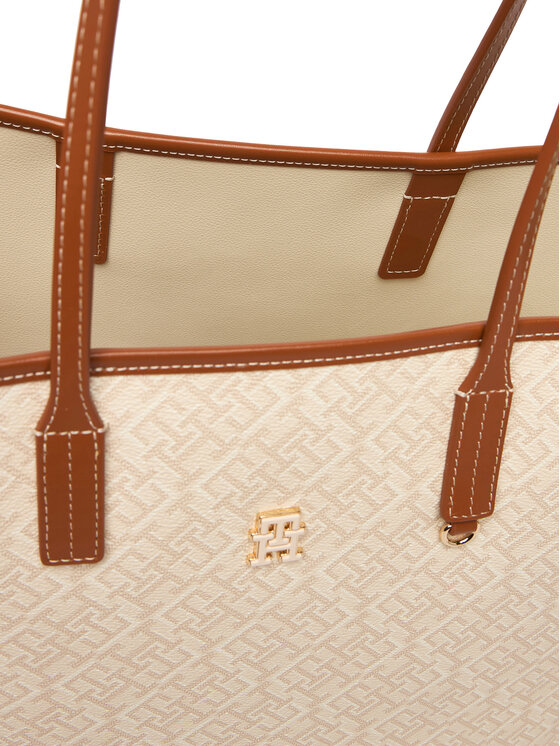 Tommy Hilfiger Tommy Hilfiger Soma Th Monoplay Tote Le AW0AW17416 Bēšs