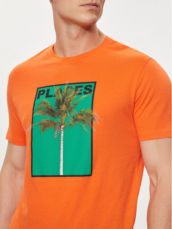 United Colors Of Benetton T Shirt 3P7XU108X Orange Regular Fit Modivo