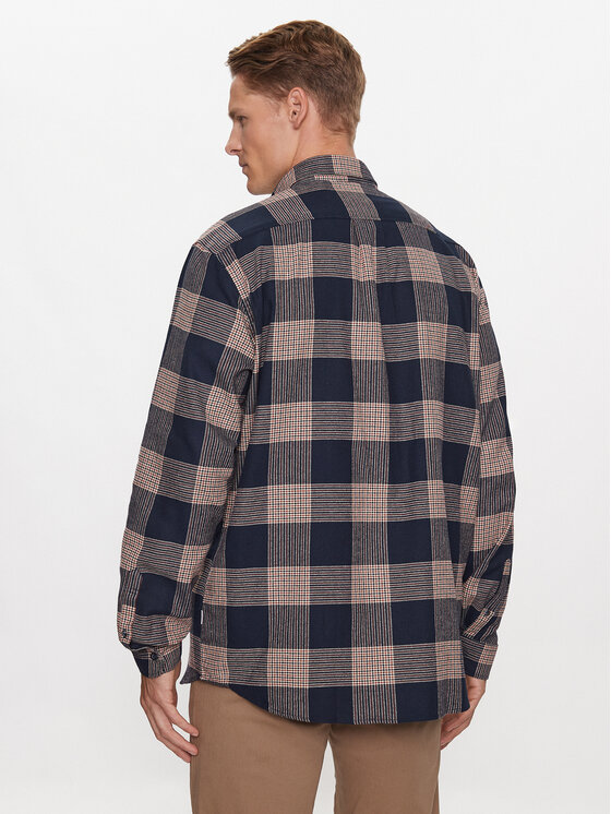 Lindbergh Lindbergh Πουκάμισο 30-203486 Σκούρο μπλε Relaxed Fit