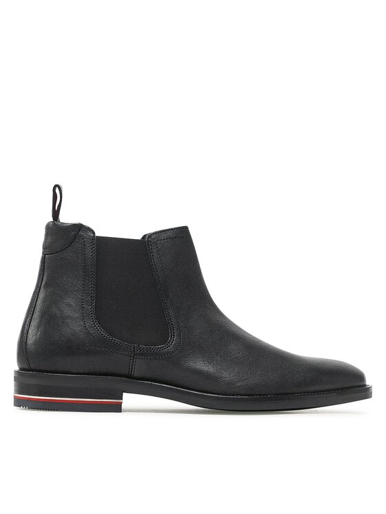 Tommy Hilfiger Tommy Hilfiger Μποτάκια με λάστιχο Signature Hilfiger Lth Chelsea FM0FM04177 Μαύρο