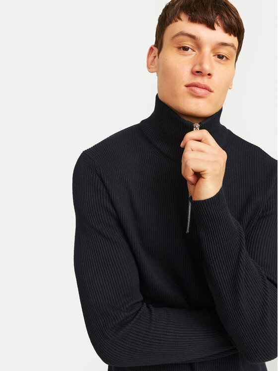 Jack & Jones Jack & Jones Sveter Perfect 12257773 Čierna Regular Fit