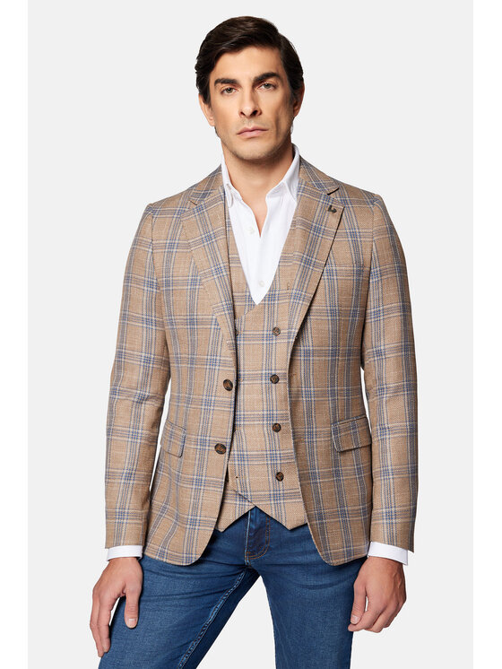 Lancerto Lancerto Marynarka Vinton MA131124000018 Beżowy Slim Fit