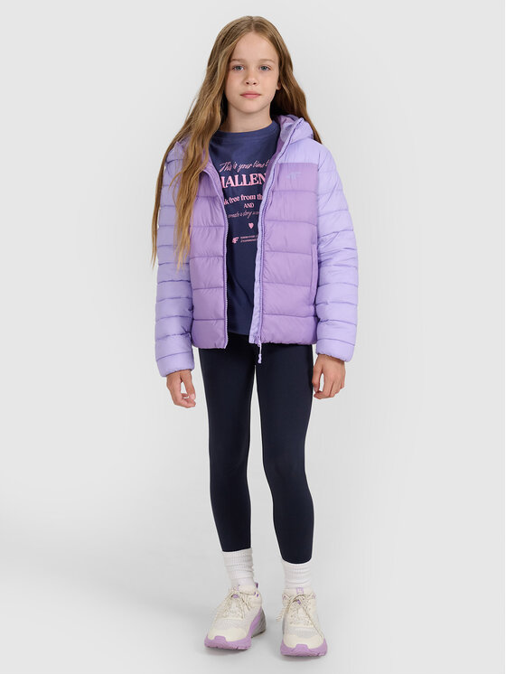 4F 4F Kurtka puchowa OUTERWEAR Fioletowy Regular Fit