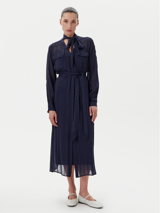 TWINSET TWINSET Rochie tip cămașă 251TP2260 Bleumarin Loose Fit