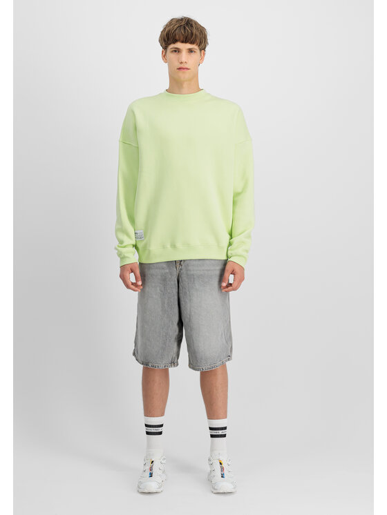 Alpha Industries Alpha Industries Bluza Logo Back Print Sweatshirt Żółty Relaxed Fit