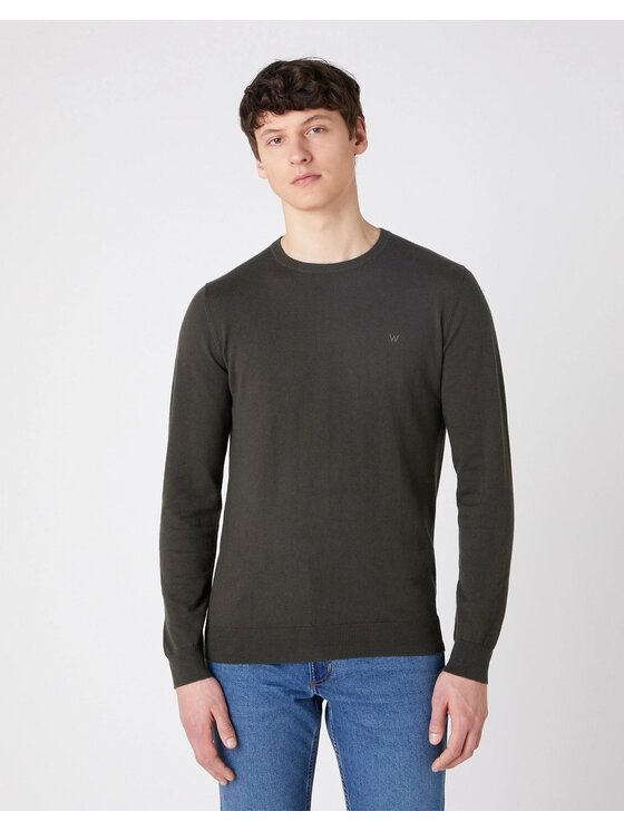 Wrangler Wrangler Maglione CREW KNIT ROSIN Verde Regular Fit