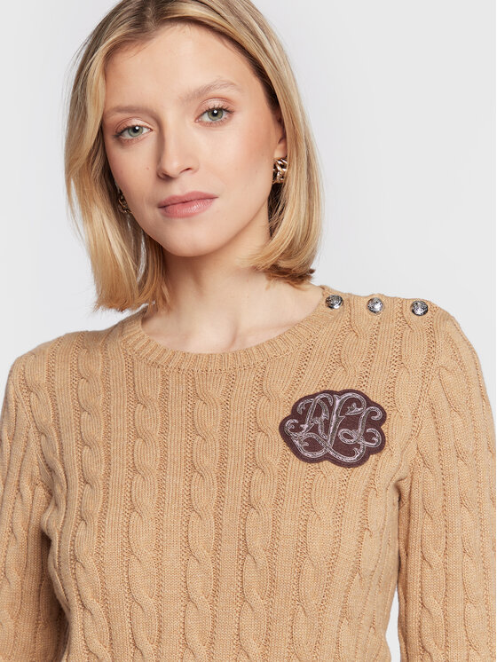 LAUREN RALPH LAUREN Lauren Ralph Lauren Пуловер 200881875008 Бежов Regular Fit