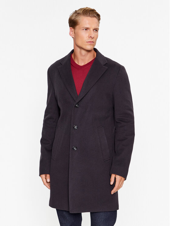 BOSS Boss Palton de lână H-Hyde-Bib-234 50502250 Bleumarin Slim Fit