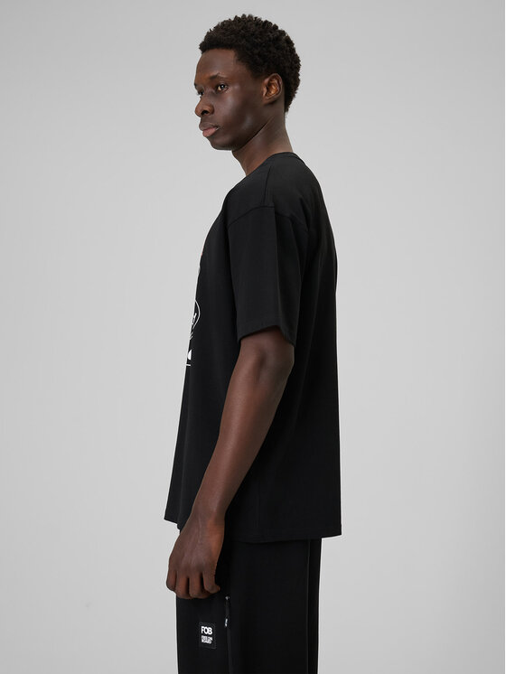 4F 4F T-Shirt FOB Czarny Loose Fit