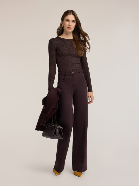 Motivi Motivi Pantaloni di tessuto P748Q104855N022 Marrone Over Fit