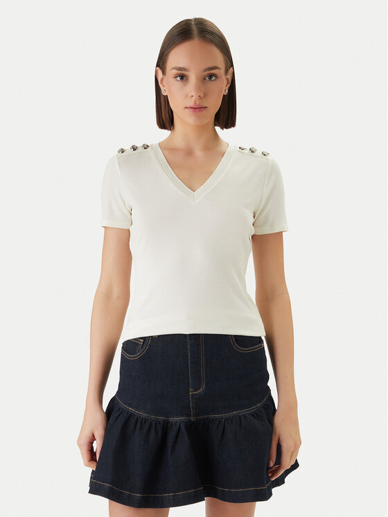 Morgan Morgan Blūze 251-DOMANI Écru Slim Fit