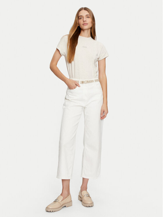 BOSS Boss Marškinėliai Bea 50525711 Écru Regular Fit