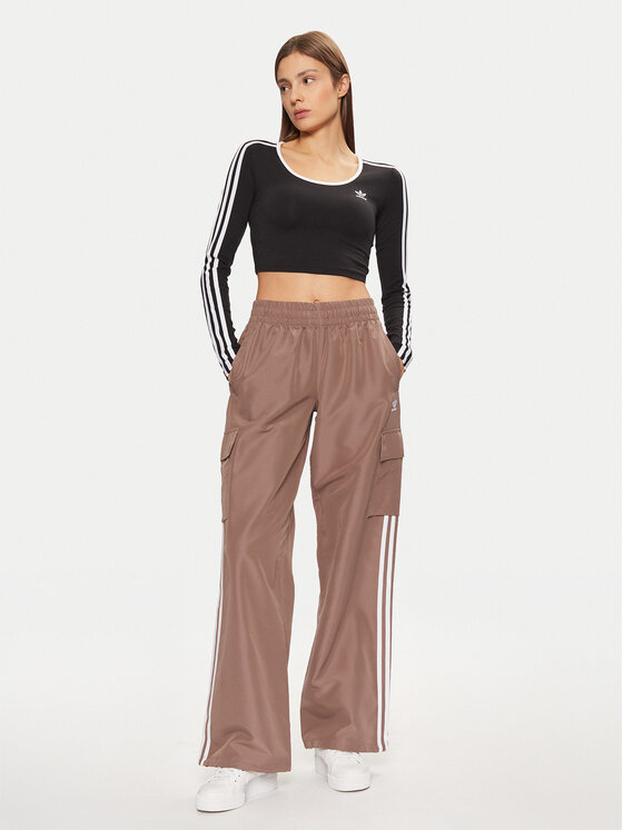 adidas adidas Donji dio trenerke adicolor 3-Stripes JC8138 Bež Loose Fit