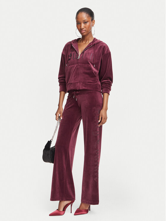 Juicy Couture Juicy Couture Світшот Old Gothic JCWAS226333 Бордовий Slim Fit
