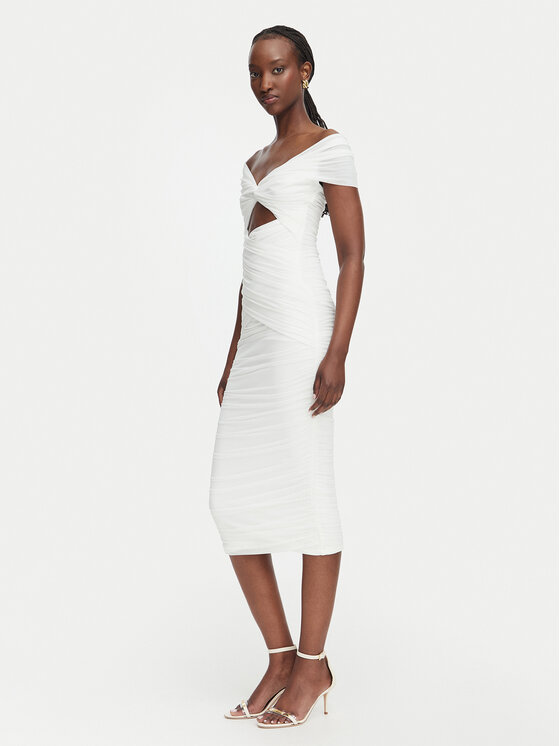 Bardot Bardot Sukienka koktajlowa Priah 60152DB Kremowy Slim Fit