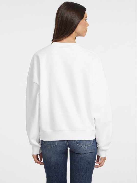 Guess Jeans Guess Jeans Mikina W4YQ00 KC811 Bílá Relaxed Fit