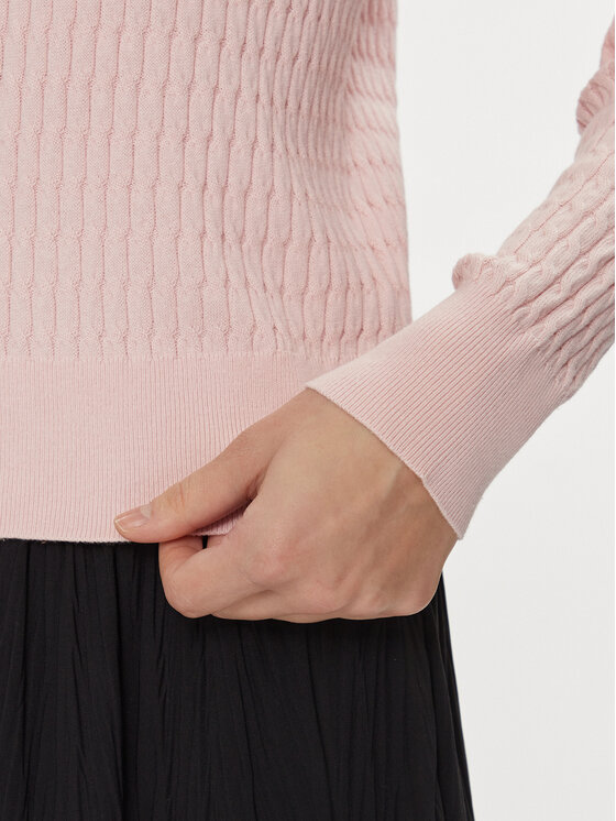 Tommy Hilfiger Tommy Hilfiger Пуловер Co Cable V-Nk Sweater WW0WW40674 Розов Regular Fit
