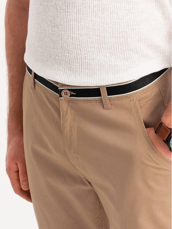Ombre Ombre Chinosy OM-PACP-0118 Beżowy Regular Fit