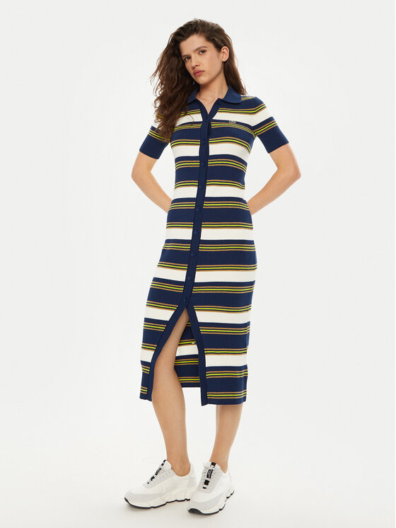 Lacoste Lacoste Kötött ruha EF2554 Sötétkék Slim Fit