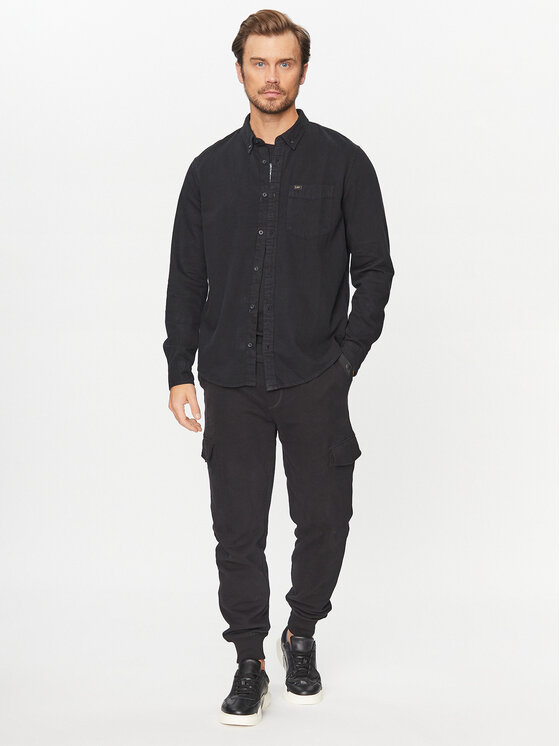Lee Lee Camicia L880BL01 Nero Regular Fit