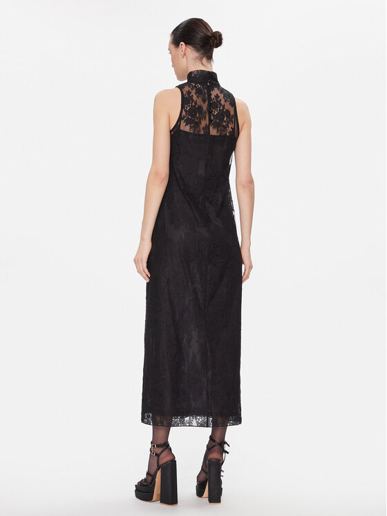 MAX&Co. MAX&Co. Kokteilinė suknelė Lino Juoda Regular Fit