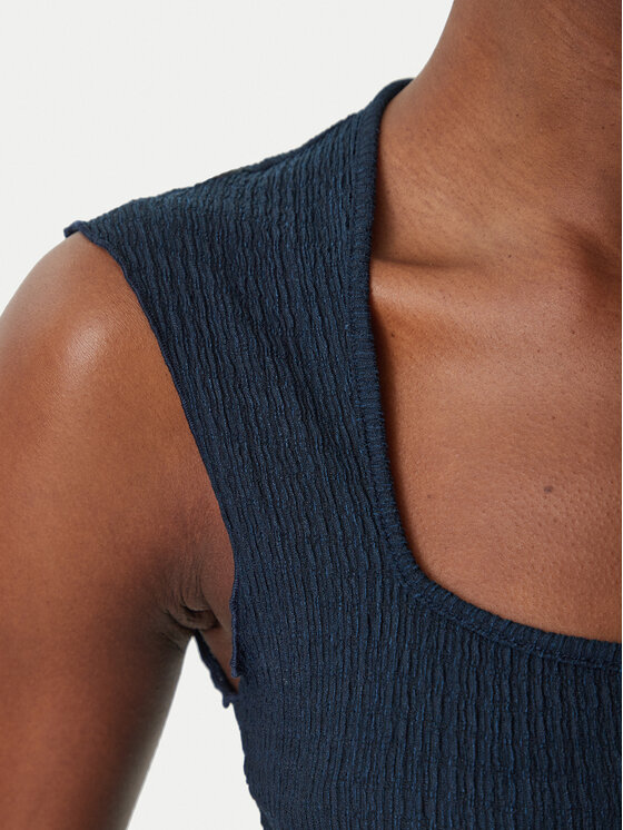 Tommy Jeans Tommy Jeans Top Smock Seersucker DW0DW22220 Tamnoplava Slim Fit