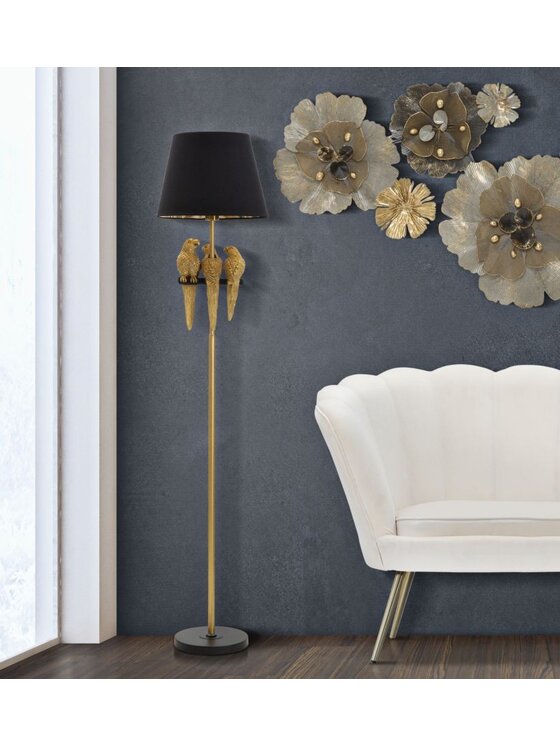 MIAhome MIAhome Lampa podłogowa złota Pappagallo Złoty