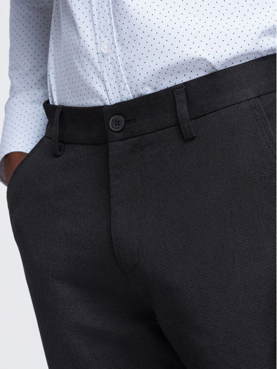 Ombre Ombre Chinosy OM-PACP-0308 Czarny Slim Fit