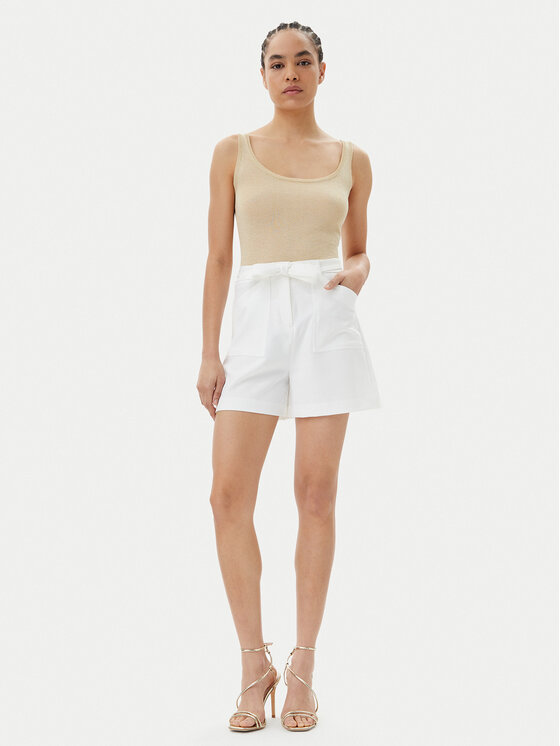 Guess Guess Šortky z materiálu W5GD0I WH9Y2 Bílá Loose Fit