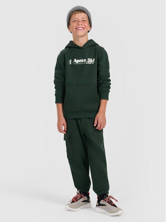 4F 4F Spodnie dresowe APRES SKI Zielony ciemny Regular Fit