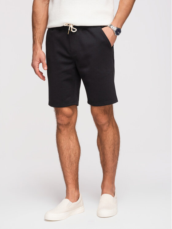 Ombre Ombre Szorty materiałowe OM-SRSK-0124 Czarny Regular Fit