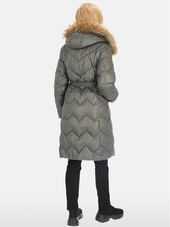 Perso Perso Kurtka damska BLH241011FXR Szary Regular Fit