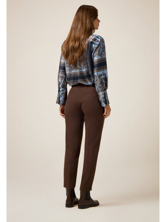 Oltre Oltre Spodnie materiałowe P011R009067N032 Brązowy Regular Fit