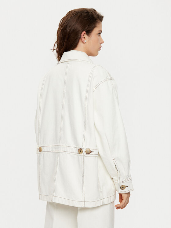 Tommy Hilfiger Tommy Hilfiger Τζιν πουκάμισο WW0WW43728 Λευκό Relaxed Fit